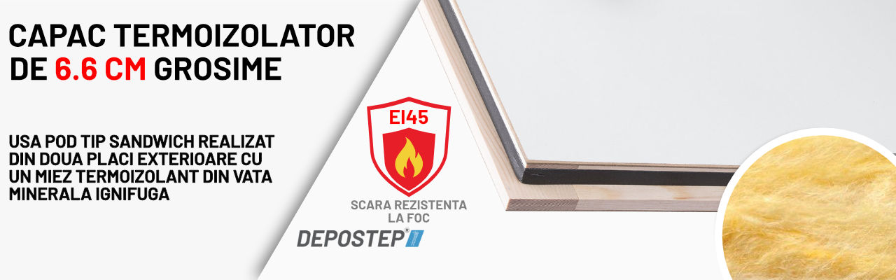 Scara pod DEPOSTEP ANTIFOC A45L-capac termoizolator de 6.6cm scara pod